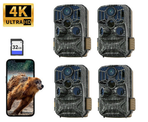 4pcs 48mp wildlife hunting - 4pcs,