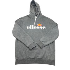Ellesse Men's Hoodie Dark Grey Marl UK L Jumper Pullover with Logo