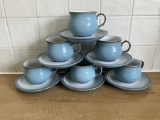 Denby Colonial Blue - 6 x Cups & Saucers
