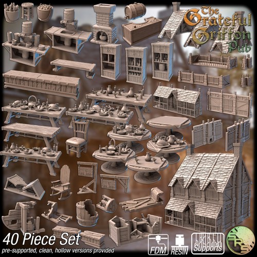 Resin medieval tavern - medieval, terrain