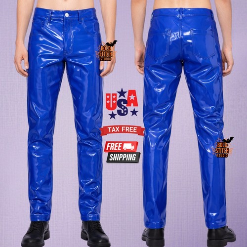 Blue pvc pants - blue,