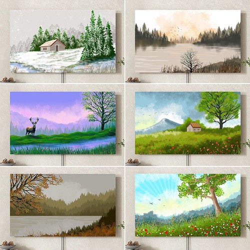 Landscape printed elastic - printed, tv
