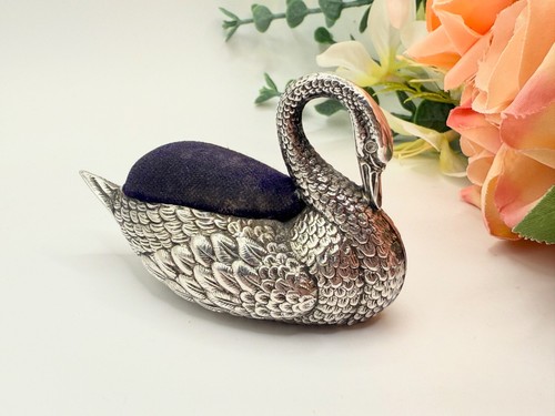 Antique sterling silver swan - antique,