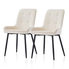 2x Dining Chairs Velvet Padded