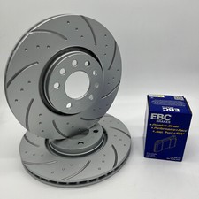 Vauxhall Astra G MK4 GSI Dimpled Grooved Front Brake Discs EBC Yellowstuff Pads
