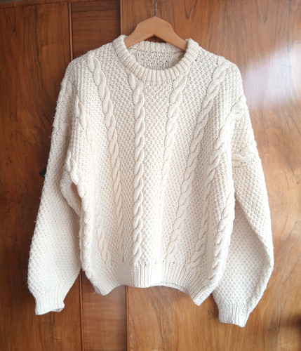 Vintage hand knitted cream - knitted,