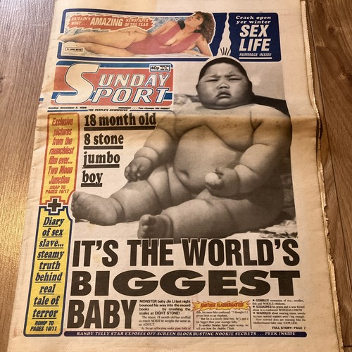 Sunday sport 1989 newspaper - sport,
