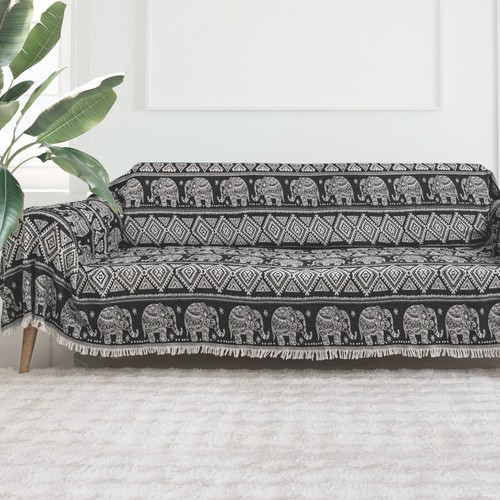 Large boho sofa throw blanket - large,
