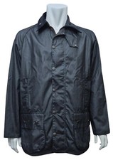 BARBOUR Mens Beaufort Waxed Cotton Black Tartan Lined Large Jacket MRRP £229