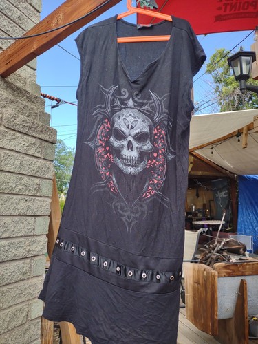 Women black skull - black,