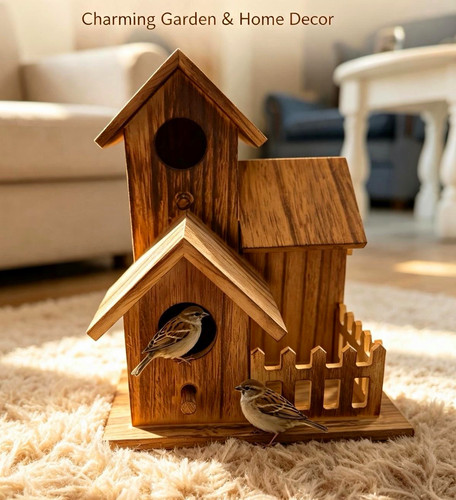 Rustic wooden brown bird - rustic,
