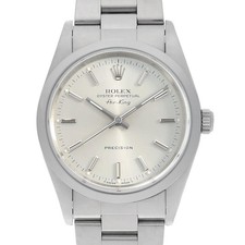 ROLEX Air king 14000 Silver bar W Number second hand mens