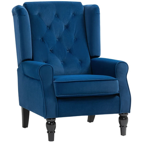 Vintage blue wingback armchair - vintage,
