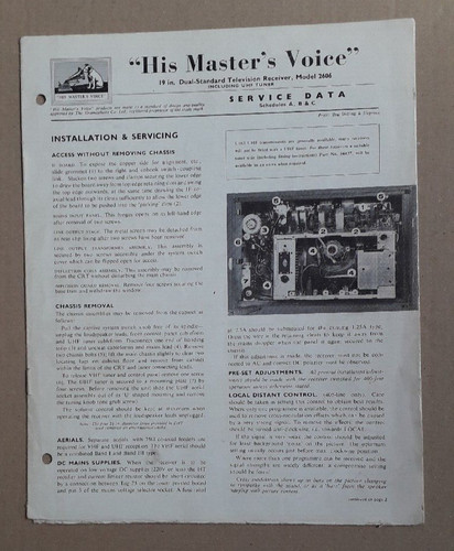 Hmv model 2606 - tv,