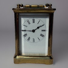 ANTIQUE FRENCH BRASS CYLINDER CARRIAGE CLOCK