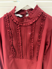 Zara red long sleeve blouse