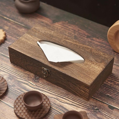 Wooden tissue box - box,