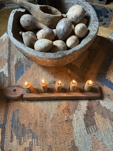Primitive old wooden butter - old,