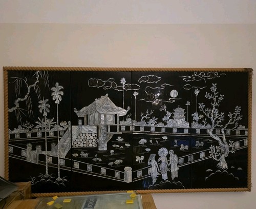 Lrge antique vietnamese - vietnamese, blk