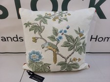 Sanderson x National Trust Lophura Cushion, English Grey/Ivory – 45 x 45 cm