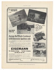 1911 Eisemann Magneto Co. Ad: Saurer Truck Shown Fording Water Above Wheel Level