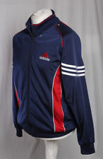 Adidas Vintage Track Jacket Embroidered Spell Out Retro Blue Red White 80'S!
