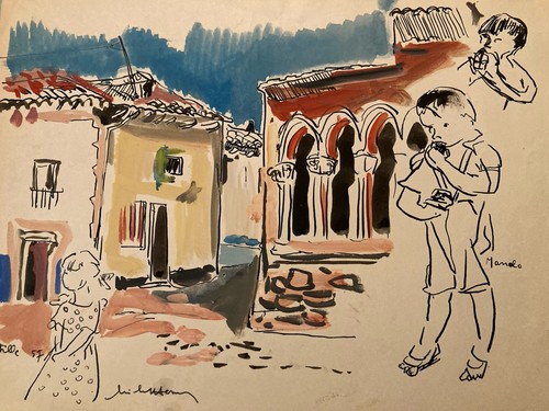 Gouache painting michel henry - painting,