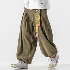 Fashion Loose Casual Men Harajuku Corduroy Sports Pants Jogging Pants Plus Size