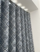 William Yeoward Wave Curtain Mitla Ocean fabric fits 284cm track 231cm drop VGC