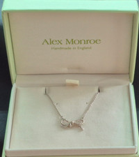 Alex Monroe sterling silver bow necklace new & boxed