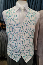 Mens Teal Patterned Wedding