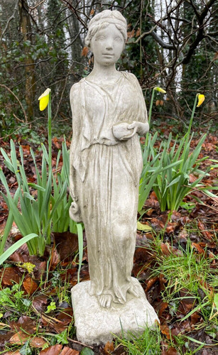 Greek lady stone garden statue - greek,