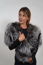 Silver Fox Fur Shawl, Fur Stole, Fur Wrap, Top Quality Fur Bridal Stole