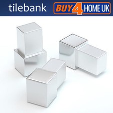 Square Tile Trim Aluminium Corner Piece Chrome Blocks Square Box Trims (Single)