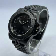 Seiko NH35 Stealth Black Diver Mod 40mm Automatic Watch - Jubliee + Rubber strap