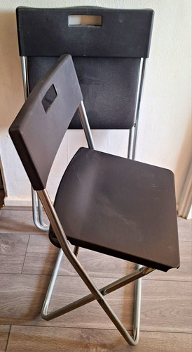 Folding black chair - folding,