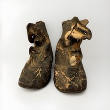 Victorian 1800s Leather Baby Button Up Boots  - Childrens Vintage Dress Shoes