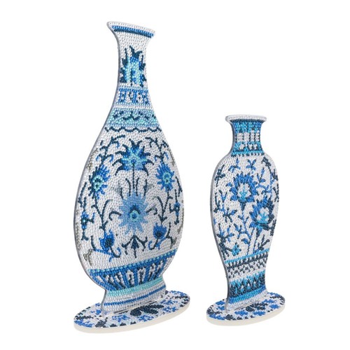 Classic blue vases crystal - blue, art