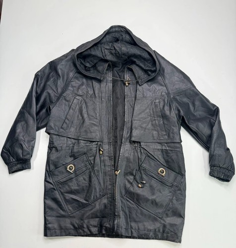 Vintage black genuine leather - genuine,