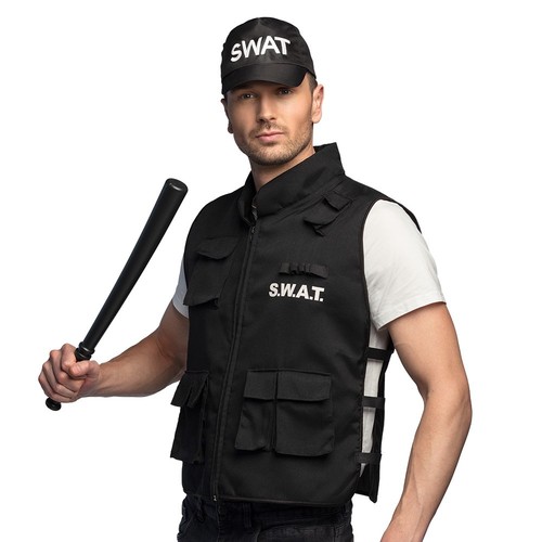 Adult swat vest black police - adult,