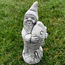 Funny gnome fisher figurine