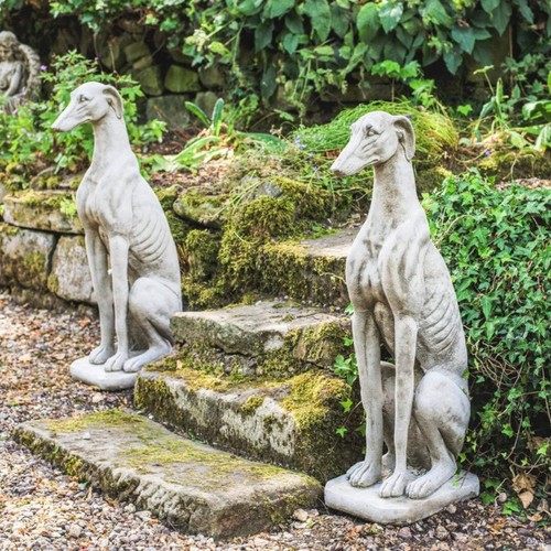 Pair large sitting grey - sitting,