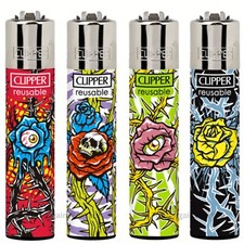 4 x Clipper Lighters ROSES Set