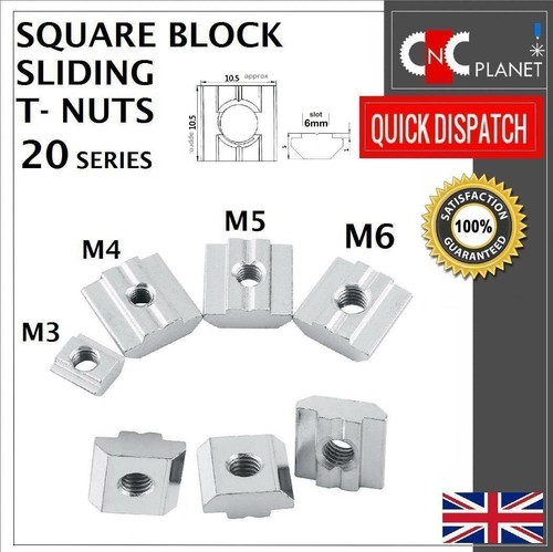 Nut m6 square solid - m3,