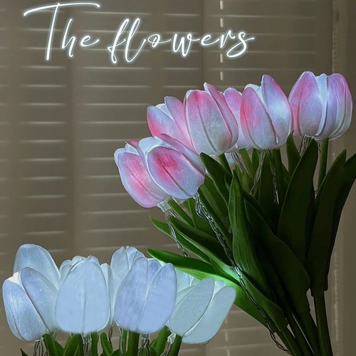 10x led tulip flowers - tulip, bouquet