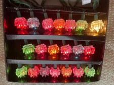 20 Vtg PIFCO Christmas Crystal Lights fairy tree Kitschmas modern plug retro MCM
