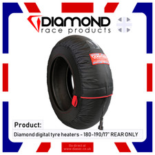 DIAMOND DIGITAL TYRE WARMERS - SINGLE REAR ONLY - 180-190/17" FOR 750cc BIKES