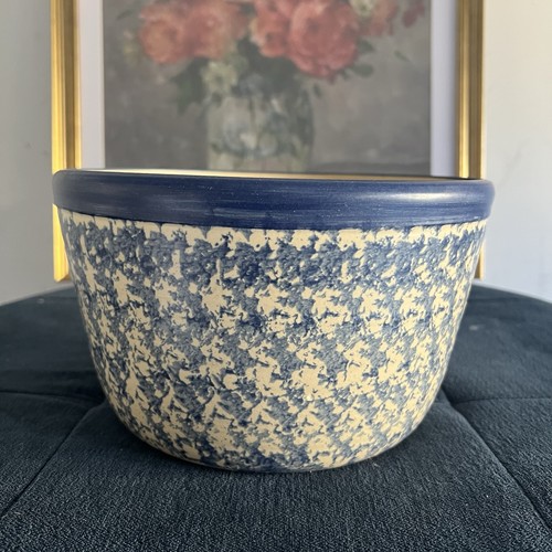 Signed blue spongeware - blue,