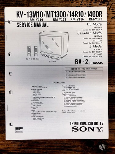 Sony 13m10 mt1300 14r10 - kv-13m10, -14r10