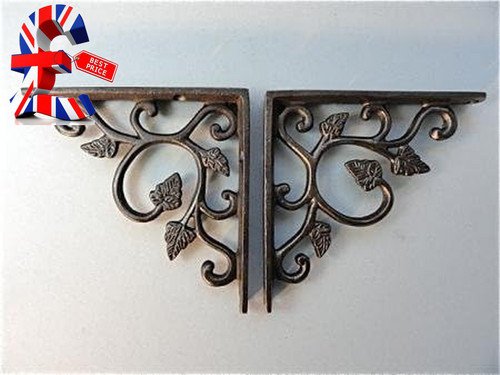 Pair small cast iron wall - pair,